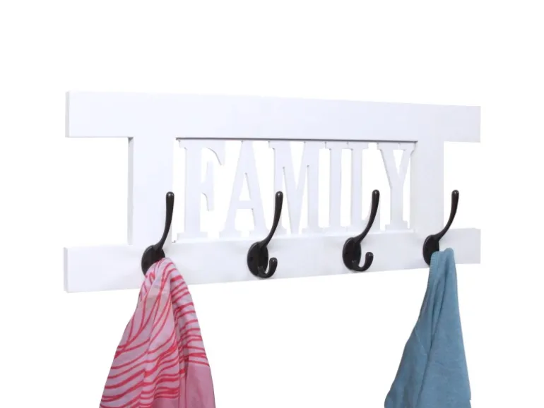 MCW Wandgarderobe C60 Family Shabby-Look Weiß Lackiert