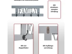 MCW Wandgarderobe C60 Family Shabby-Look Grün Shabby