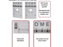 MCW Wandgarderobe C89 Home Shabby-Look Weiß Shabby