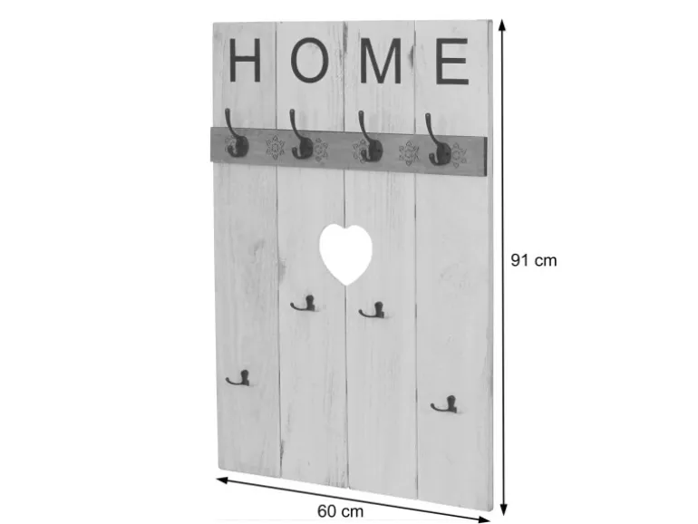 MCW Wandgarderobe C89 Home Shabby-Look Weiß Shabby