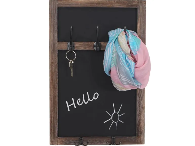 MCW Wandgarderobe C51 mit Kreidetafel Braun Shabby