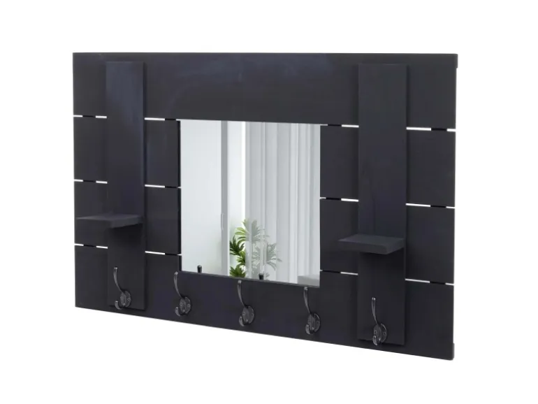 MCW Wandgarderobe C89 mit Spiegel Dunkelgrau Shabby
