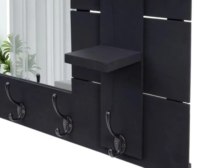 MCW Wandgarderobe C89 mit Spiegel Dunkelgrau Shabby
