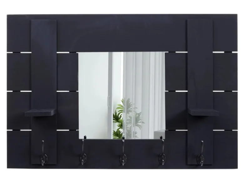 MCW Wandgarderobe C89 mit Spiegel Dunkelgrau Shabby