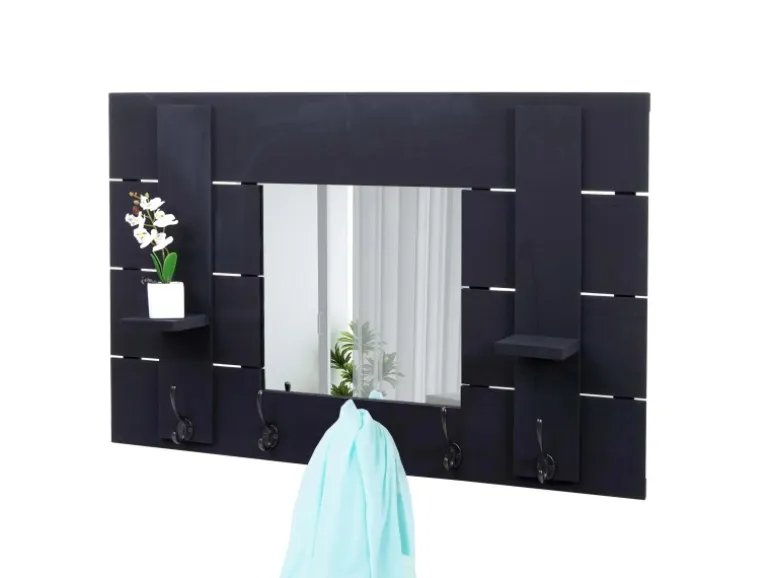 MCW Wandgarderobe C89 mit Spiegel Dunkelgrau Shabby