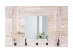 MCW Wandgarderobe C89 mit Spiegel Naturbraun