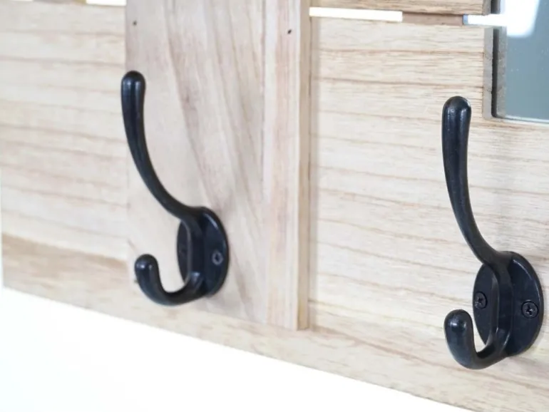 MCW Wandgarderobe C89 mit Spiegel Naturbraun