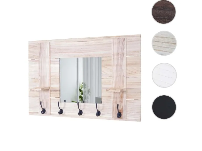 MCW Wandgarderobe C89 mit Spiegel Naturbraun