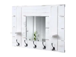 MCW Wandgarderobe C89 mit Spiegel Weiß Shabby