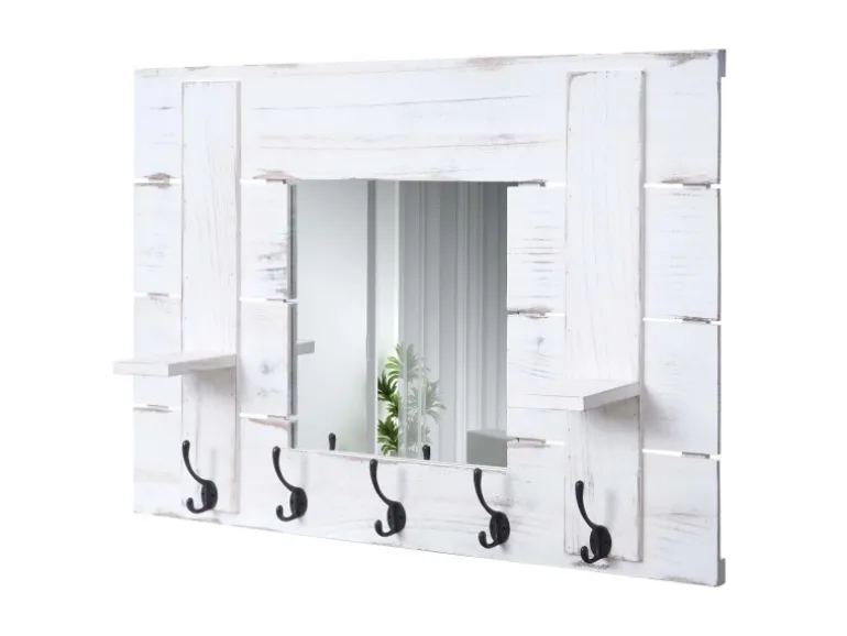 MCW Wandgarderobe C89 mit Spiegel Weiß Shabby