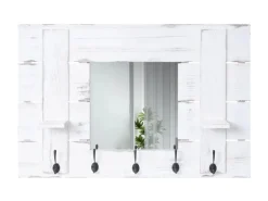 MCW Wandgarderobe C89 mit Spiegel Weiß Shabby