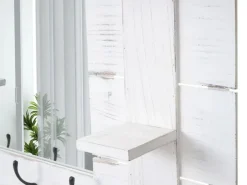 MCW Wandgarderobe C89 mit Spiegel Weiß Shabby