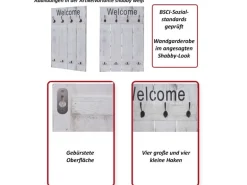 MCW Wandgarderobe C89 Welcome Shabby Naturbraun