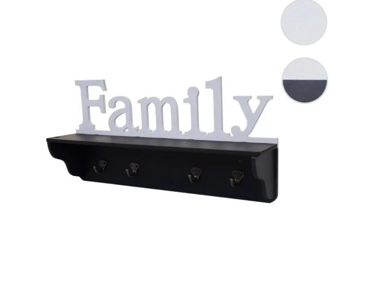 MCW Wandgarderobe D41 Family Schwarz/weiß