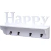 MCW Wandgarderobe D41 Happy 4 Haken Weiß