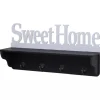 MCW Wandgarderobe D41 Sweet Home 4 Haken Schwarz/weiß