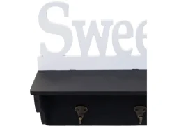 MCW Wandgarderobe D41 Sweet Home 4 Haken Schwarz/weiß