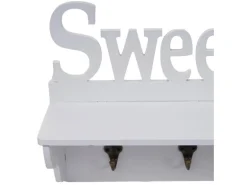 MCW Wandgarderobe D41 Sweet Home 4 Haken Weiß