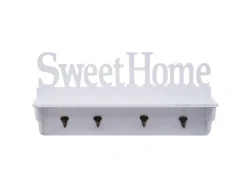 MCW Wandgarderobe D41 Sweet Home 4 Haken Weiß