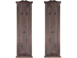 MCW Wandgarderobe H33 2er-Set Braun Shabby
