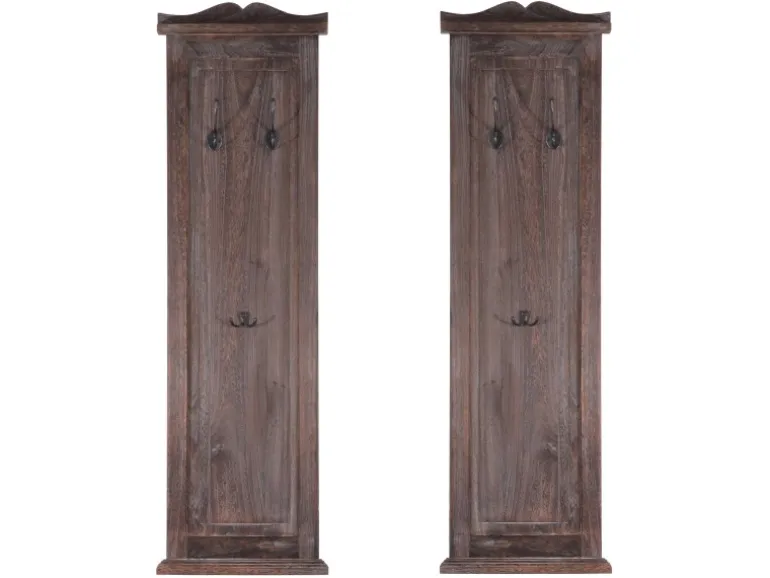 MCW Wandgarderobe H33 2er-Set Braun Shabby