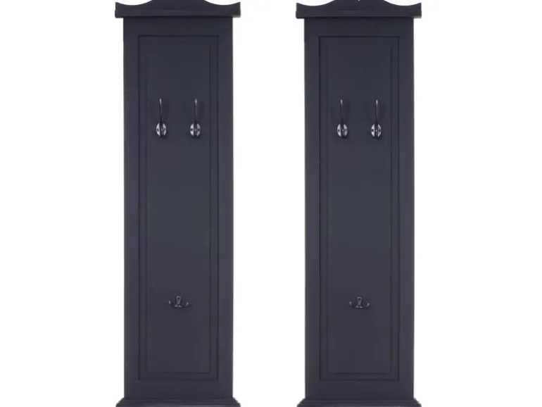 MCW Wandgarderobe H33 2er-Set Dunkelgrau Lackiert