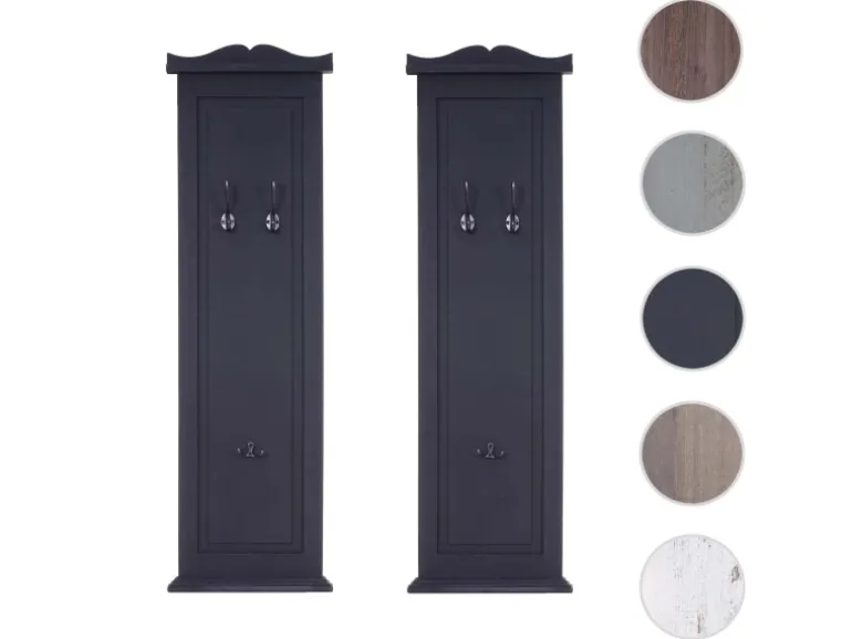 MCW Wandgarderobe H33 2er-Set Dunkelgrau Lackiert