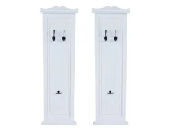 MCW Wandgarderobe H33 2er-Set Weiß Lackiert
