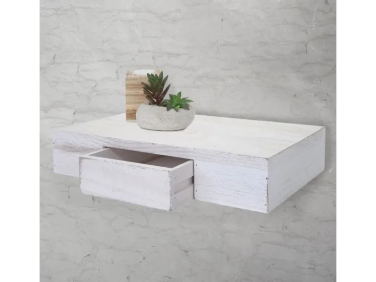 MCW Wandregal Cher 8x40x25cm Weiß Shabby