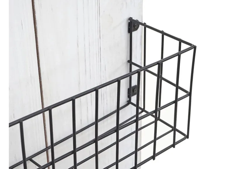 MCW Wandregal D42 Massivholz 70x40x10cm Weiß Shabby