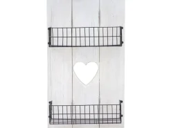 MCW Wandregal D42 Massivholz 70x40x10cm Weiß Shabby