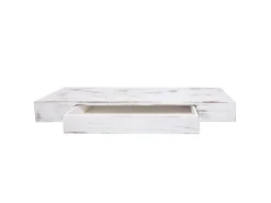 MCW Wandregal H37 Schublade 8x80x25cm Weiß Shabby