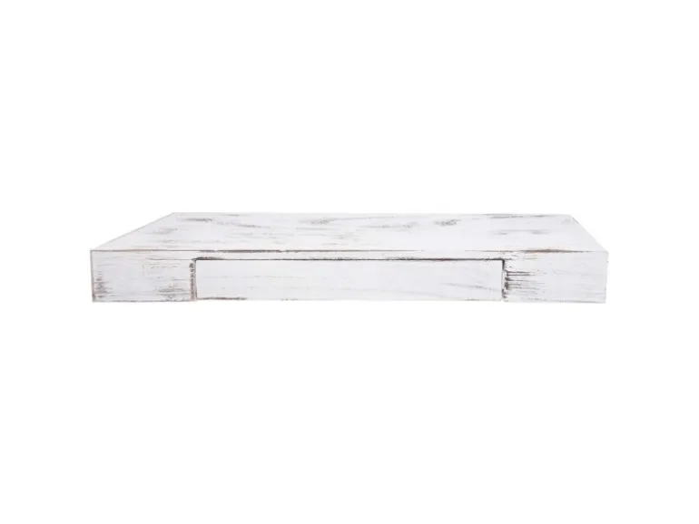 MCW Wandregal H37 Schublade 8x80x25cm Weiß Shabby