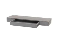 MCW Wandregal H37 Schublade 8x80x25cm Grau Shabby
