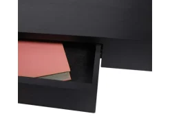 MCW Wandregal H37 Schublade 8x80x25cm Schwarz