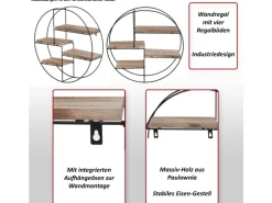 MCW Wandregal K76 45x45x11cm Dunkelgrau