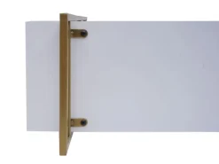 MCW Wandregal K78 60x60x18cm Weiß Metall Gold