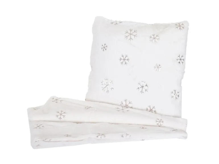 MCW Wohndecke mit Deko-Kissen Schnee 2-tlg.