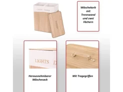MCW Wäschekorb C21 63x55x34cm 100l Naturfarben