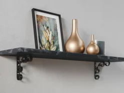 MDF-Wandregal Oldham 1,8 cm x 60 cm x 20 cm Glanzschwarz