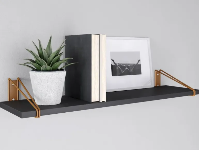 MDF-Wandregal Oldham 1,8 cm x 60 cm x 20 cm Walnussfarben