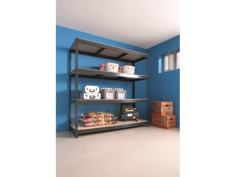 Mega Metall-Schwerlast-Steckregal Profi 200 x 200 x 70 cm FSC®