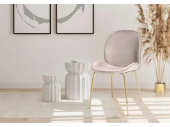 MeGusta Moderner Stuhl 2er-Set Beige Polsterstuhl Esszimmerstuhl Emilia