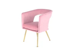 MeGusta Moderner Stuhl Rosa Polsterstuhl Esszimmerstuhl mit Armlehne Amelie