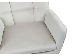 MeGusta Moderner Stuhl Schaukelstuhl Beige Polsterstuhl Esszimmerstuhl mit Armlehne Ronja