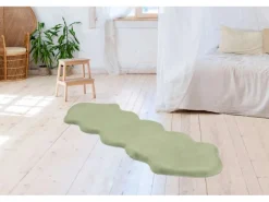 MeGusta Shaggy Hochflor Teppich Uni Mint Polyester 60x180 cm Catalina