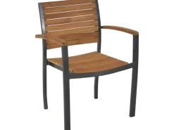Merxx Gartenmöbel-Set Santorin 7-teilig Stapelsessel & Ausziehtisch