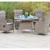 Merxx Riviera Set 9-tlg. Tisch Ø 120 cm Stahl Kunststoffgeflecht