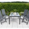 Merxx Taviano Set 5-tlg. 4 Klappsessel Gartentisch 150 x 90 cm Grau