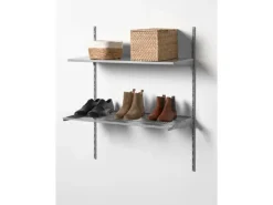 Metall-Drahtboden-Set 25,5 cm x 80,5 cm Weiß-Alu